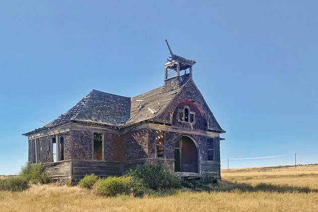 Abandoned schoolhouse in Govan, Washington