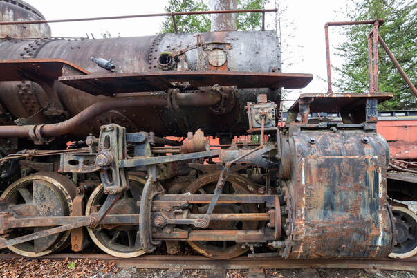 abandoned steam locomotive