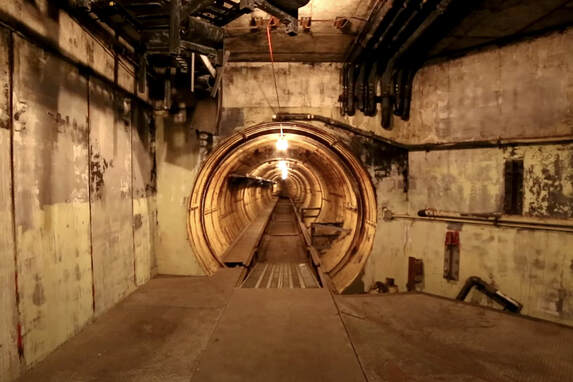 tunnel connecting sections of the underground nuclear missile complex